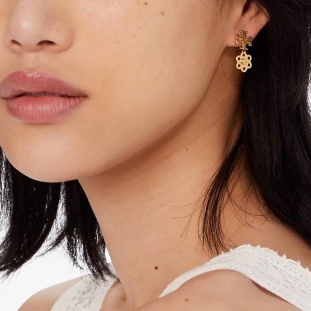 Tory Burch Women's Logo Charm Earrings - Picture 1 of 4